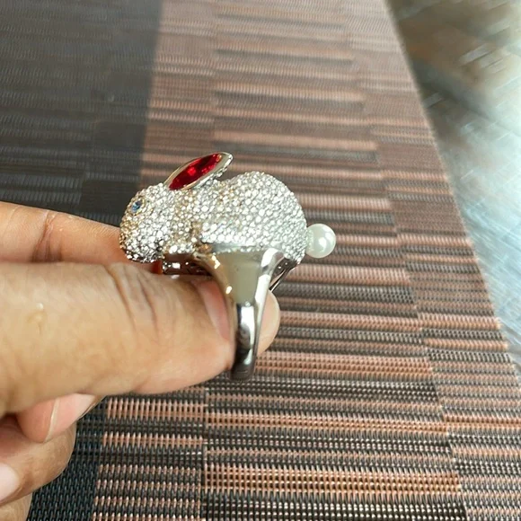 Kate Spade Big Bunny Sparkly Statement Ring - Picture 6 of 16